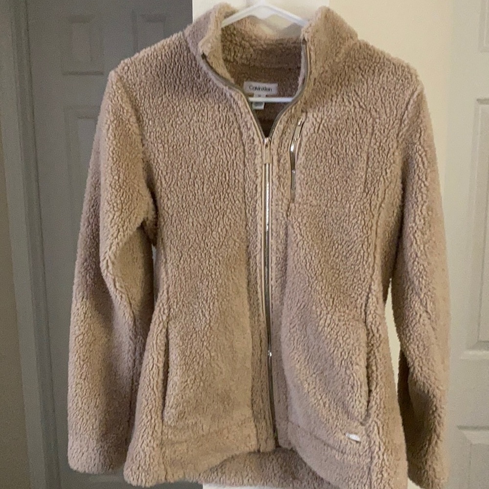 Calvin Klein fuzzy zip up